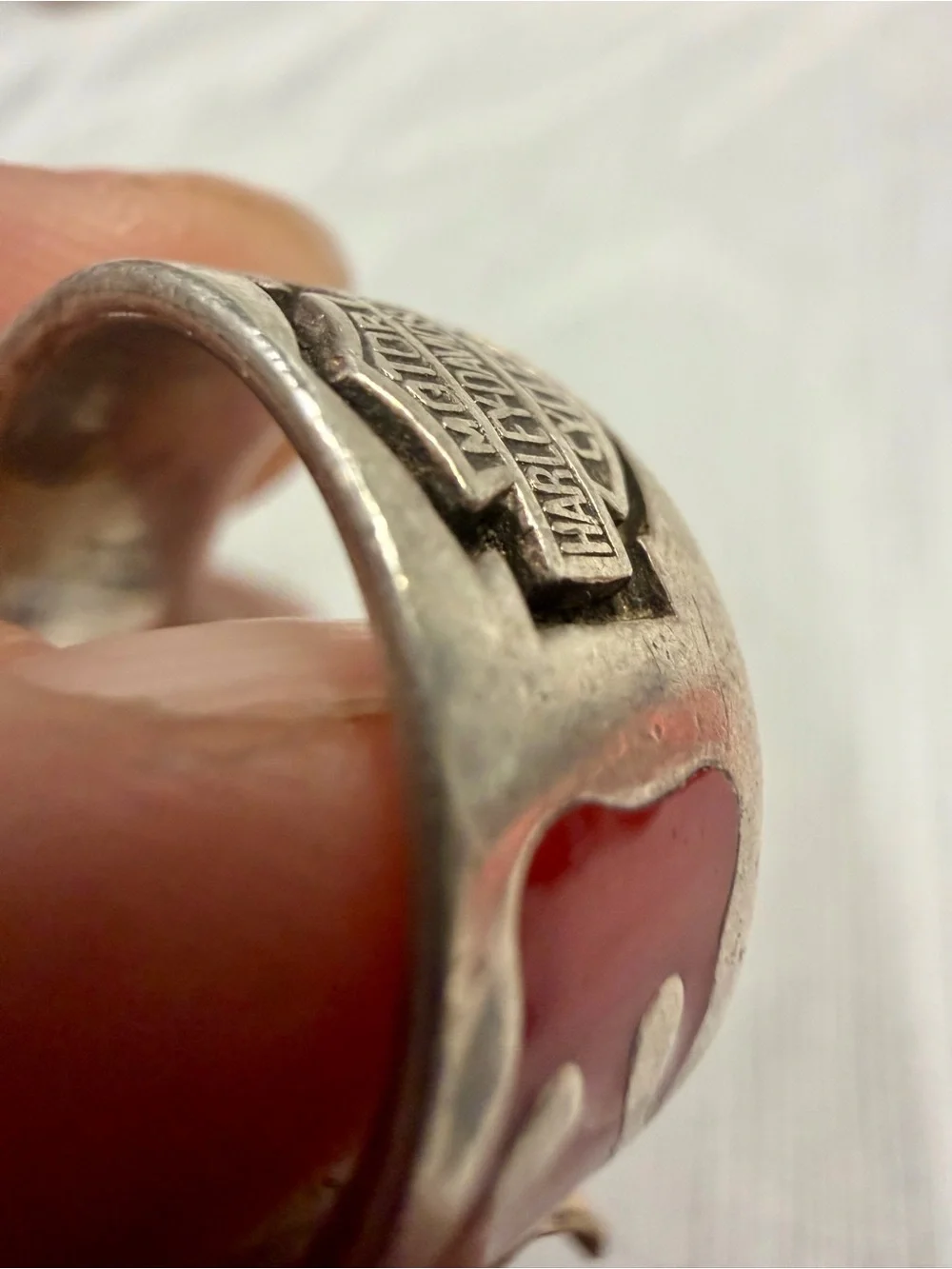 Harley Davidson 925 Sterling Silver Fire Ring Biker Motorcycle Unisex Vintage
